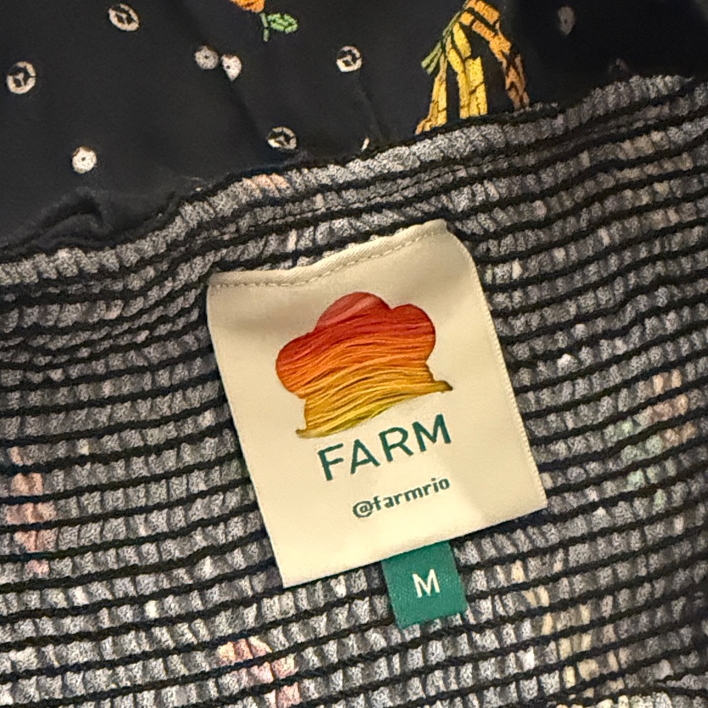 FARM Rio Black Floral Mini Dress